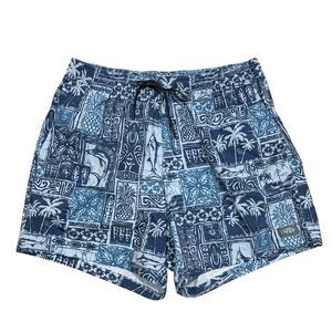 NWT AFTCO Strike Swim Shorts Blue Bering Sea Printed Lined Men’s Sz S